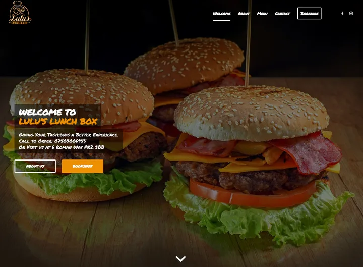 Lulus Lunchbox website screenshot built by Web Spinner UK