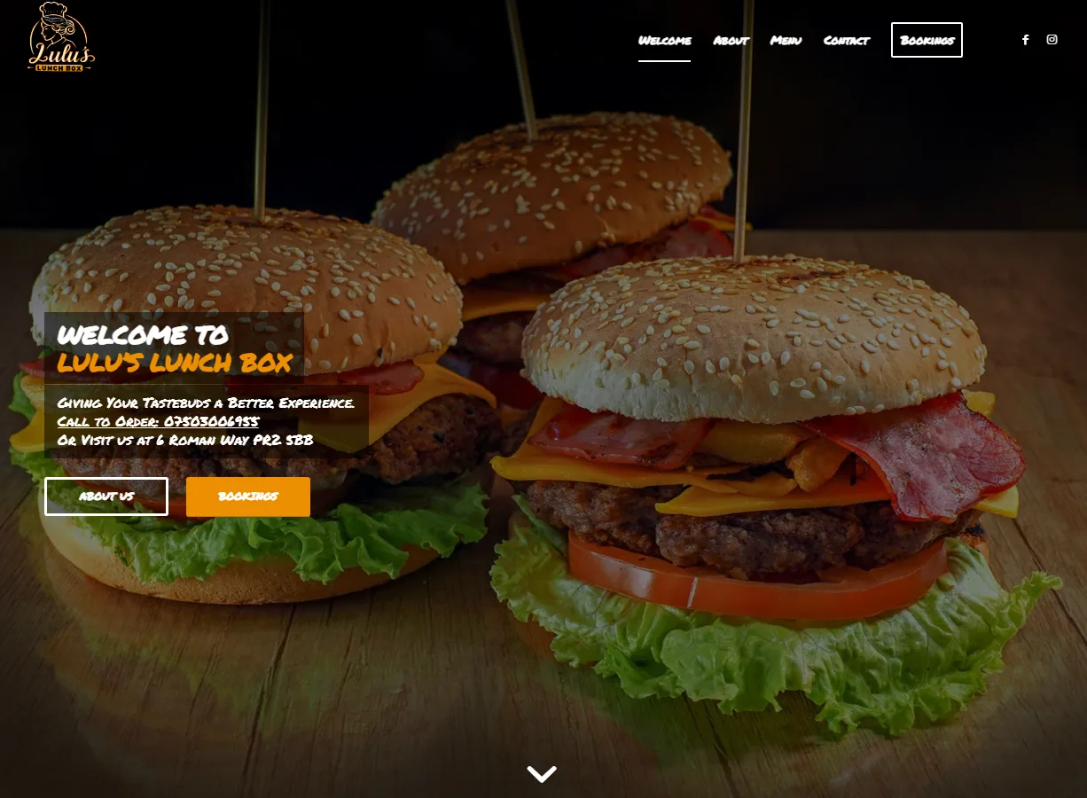 Lulus Lunchbox website screenshot built by Web Spinner UK
