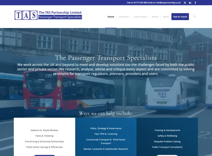 TAS Web Spinner website screenshot built by Web Spinner UK