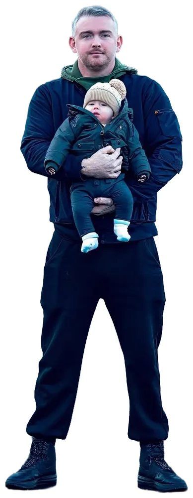 Sami Swain, founder of Web Spinner UK, with his son Teddy