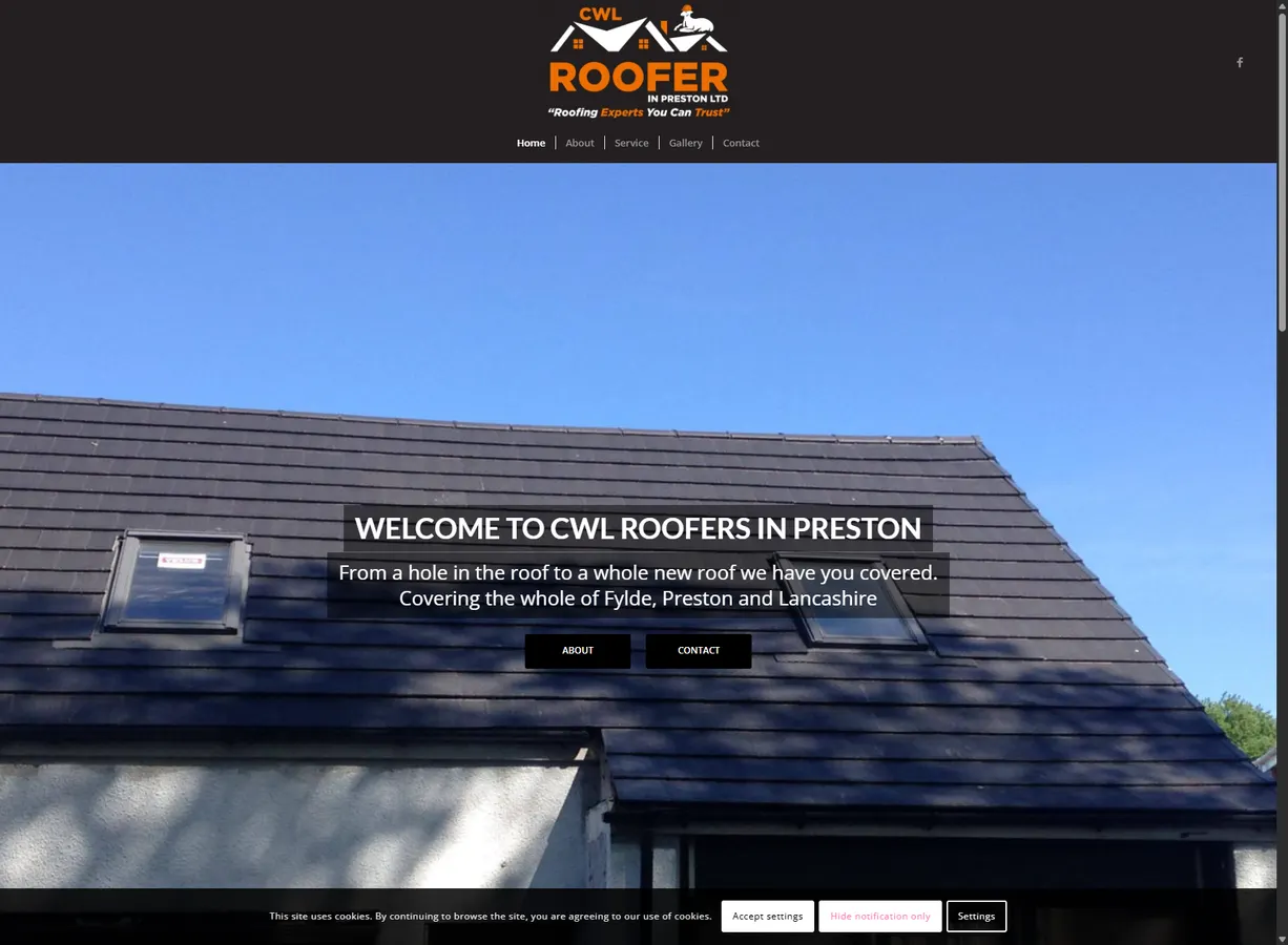 CWL Roofers website homepage screenshot